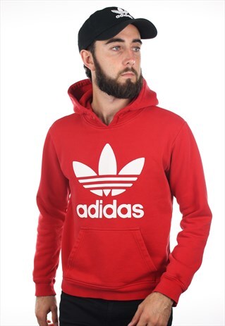 VINTAGE ADIDAS ORIGINALS BIG TREFOIL LOGO HOODIE SWEATSHIRT