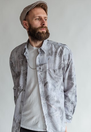 VINTAGE 80S ABSTRACT LONG SLEEVE SHIRT