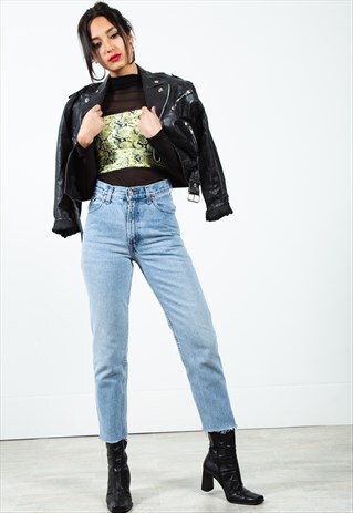 VINTAGE 80S LEVI'S FRAYED HEM MOM JEANS / 0198