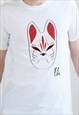 JAPANESE FOX MASK T SHIRT JAPAN KITSUNE ANIME MANGA MEN TEE