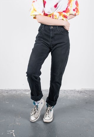 LEVI'S VINTAGE HIGH-WAISTED BLACK MOM JEANS