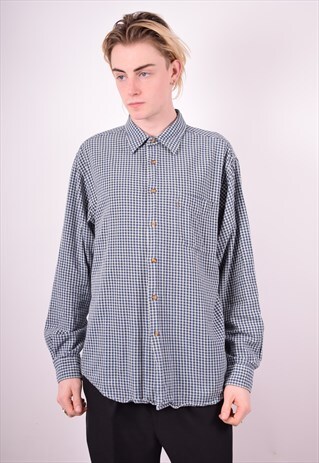 LEVI'S MENS VINTAGE SHIRT LARGE BLUE CHECK 90'S