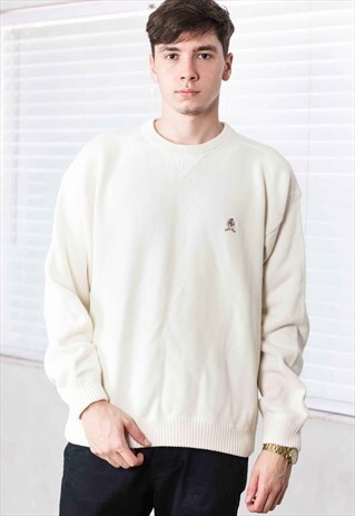 VINTAGE TOMMY HILFIGER SWEATER JUMPER LOGO 90S XL 29.1