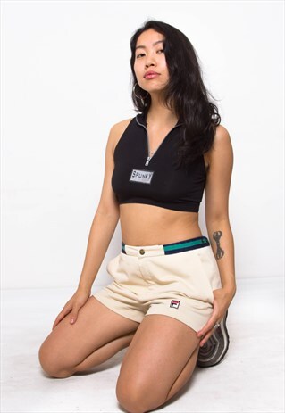 VINTAGE 90S FILA BEIGE TENNIS SHORTS ID:6209