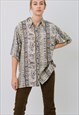 VINTAGE 70S BOHO OVERSIZED SHIRT IN ABSTRACT PATTERN