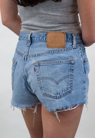 VINTAGE FESTIVAL LIGHT BLUE LEVI'S HIGH WAISTED SHORTS