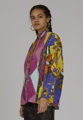 RARE VINTAGE PREMIUM EARLY 90'S VERSACE CIRCUS PRINT SHIRT