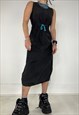 VINTAGE 90S CARGO DRESS UTILITY TOGGLE GRUNGE MIDI CYBER Y2K