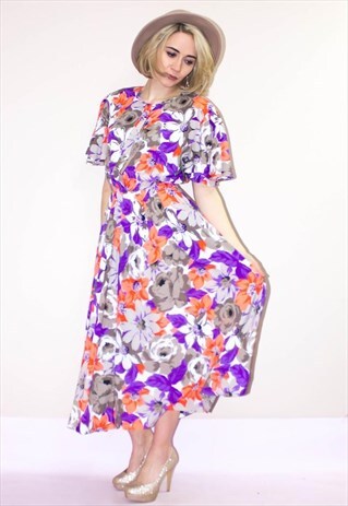 VINTAGE JAEGER 80'S FLORAL WEDDING PARTY MAXI DRESS