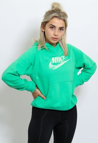 VINTAGE NIKE LOGO HOODIE GREEN S