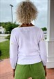 VINTAGE 90S SPRING CARDIGAN WITH RIBBON EMBROIDERY