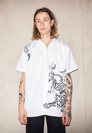 00S TRIBAL TIGER RAVE SLAVIC VELVET TECHNO UNISEX SHIRT