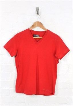 Vintage Champion T-Shirt Red Ladies Medium CV11952