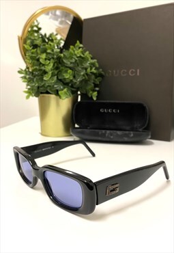 Gucci GG 2409/N/S Square Black Blue lens Acetate sunglasses.