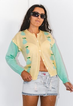 Vintage 90s Pastel Knitted Patterned Cardigan