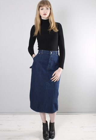 VINTAGE 90S LEVI'S DENIM MIDI PENCIL SKIRT