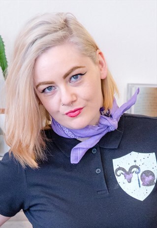 LILAC PURPLE BANDANA PAISLEY NECK SCARF