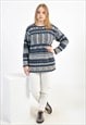VINTAGE KNITWEAR JUMPER IN ABSTRACT PRINT