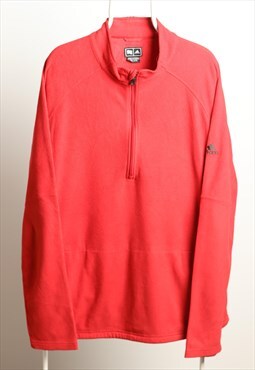 Vintage Adidas 1/4 zip Fleece Oversize Sweatshirt Red