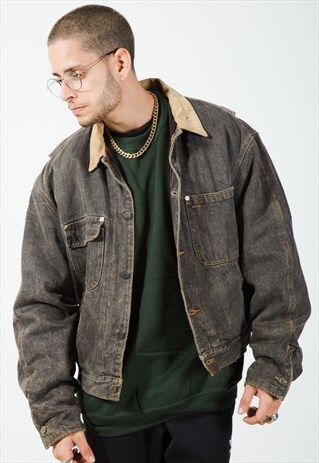 VINTAGE 80S POLO RALPH LAUREN LINED DENIM JACKET/ S4615