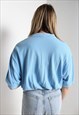 VINTAGE RALPH LAUREN REWORKED CROPPED POLO SHIRT BLUE