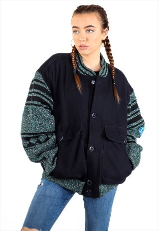 VINTAGE KNITTED VARSITY JACKET J2716