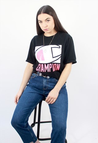 90'S RETRO BLACK SPELL-OUT T-SHIRT