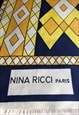 RARE VINTAGE LADIES NINA RICCI PARIS GRAPHIC PRINTED SCARF