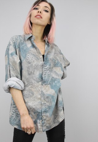 VINTAGE 80S/90S OVERSIZED PATTERNED SHIRT