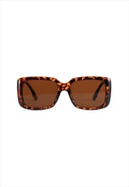 Sophia Rectangle Sunglasses Leopard Brown