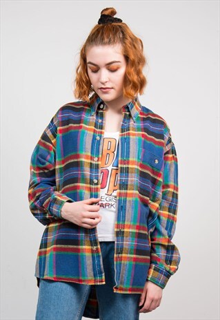 VINTAGE 90'S RAINBOW OVERSIZE BOYFRIEND SHIRT