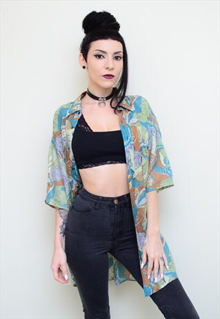 VINTAGE 90'S CRAZY FUNKY PATTERNED OVERSIZED SHIRT