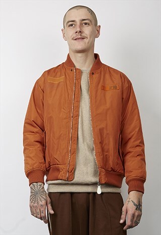 VINTAGE 90'S BURNT ORANGE PADDED BOMBER JACKET