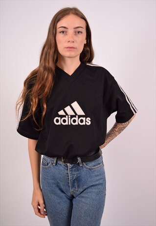 VINTAGE ADIDAS T-SHIRT TOP BLACK