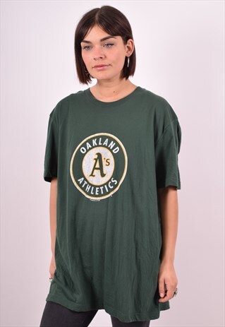 WOMENS VINTAGE OAKLAND ATLETICS T-SHIRT TOP XL GREEN 90S