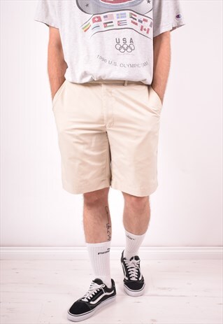 RALPH LAUREN MENS VINTAGE SHORTS W34 BEIGE 90S
