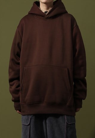 Brown plain oversized hoodies unisex | DEMOS | ASOS Marketplace