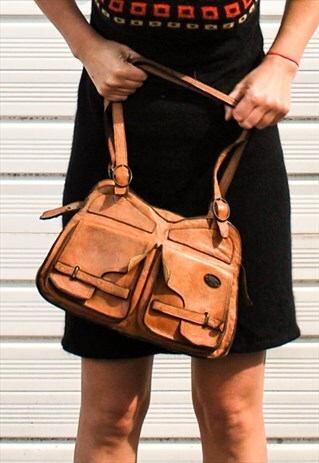 VINTAGE 70S REAL LEATHER BAG