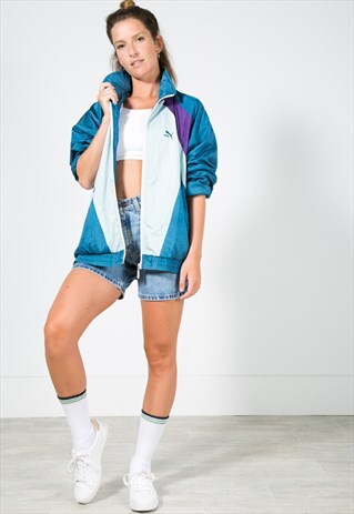 VINTAGE 80'S USA PUMA SHELL SPORT JACKET / S1377