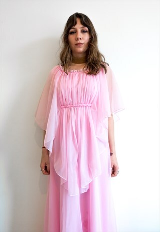 VINTAGE 1970S PINK PARTY DRESS