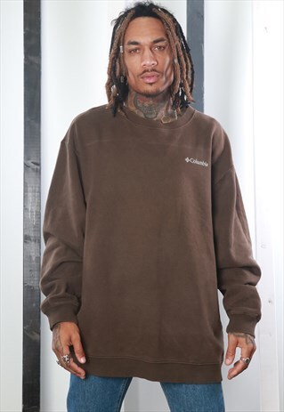 VINTAGE 90S BROWN COLUMBIA SWEATSHIRT / SWEATER.
