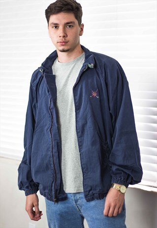 VINTAGE POLO RALPH LAUREN HARRINGTON JACKET LOGO 90S XL 22.3