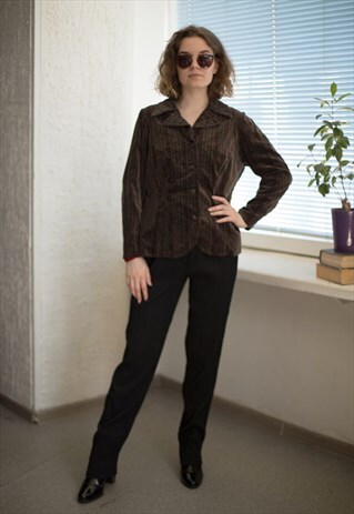VINTAGE 80'S BROWN VELVET JACKET