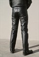 90S VINTAGE BLACK LEATHER TROUSERS