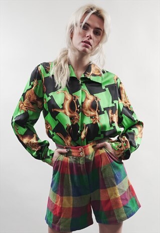 VINTAGE 80'S LAURA BIAGIOTTI MULTICOLOUR CHECK SHORTS