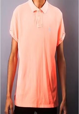 vintage orange ralph lauren polo sport shirt in S