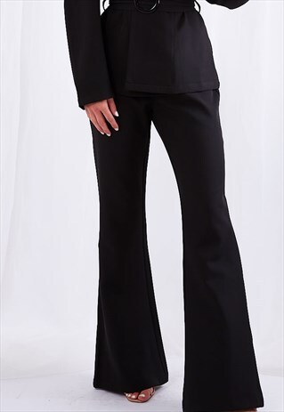 MORGAN FLARED TROUSERS - BLACK