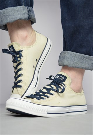 VINTAGE 90S CONVERSE CREAM & NAVY OX SHOES GRUNGE PREPPY