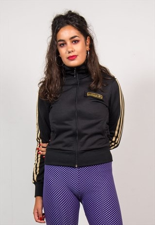 90'S ADIDAS BLACK TRACKSUIT JACKET TOP