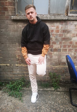 ACID DIPPED SLEEVE BLACK HOODIE